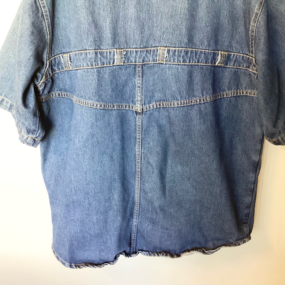 Vintage Karl Kani Short Sleeve Denim Button Up Shirt 90s 2Pac Streetwear - L - Picture 8 of 10